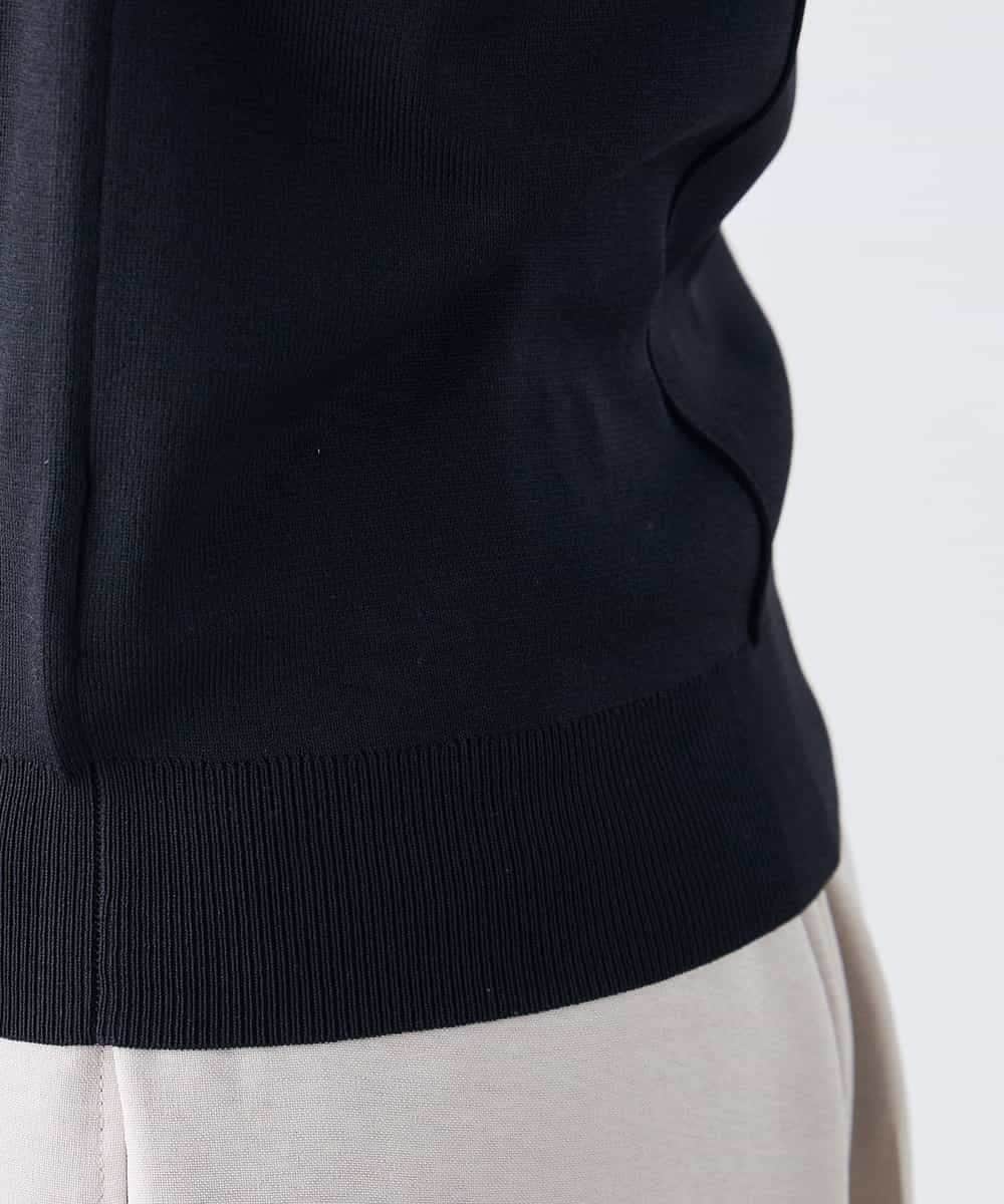 K3FGD79039 a.v.v Elmi(アー・ヴェ・ヴェ) 【低身長サイズ】袖ディテールハーフスリーブVネックサマーニット【洗える/接触冷感/UVカット】 オレンジ