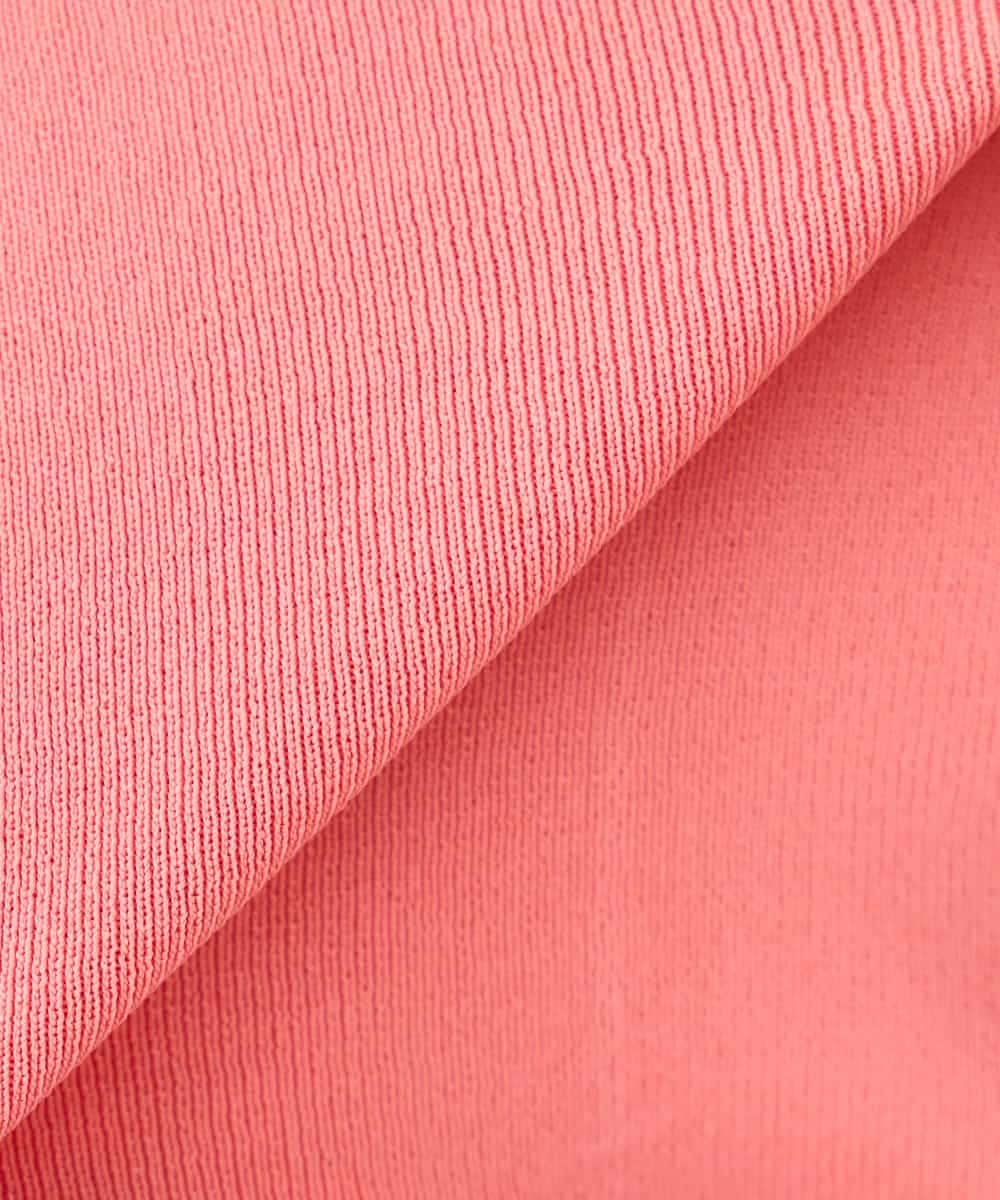 K3FGD79039 a.v.v Elmi(アー・ヴェ・ヴェ) 【低身長サイズ】袖ディテールハーフスリーブVネックサマーニット【洗える/接触冷感/UVカット】 オレンジ