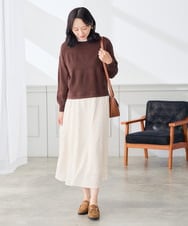 K3FJD05069 a.v.v Elmi(アー・ヴェ・ヴェ) 【低身長サイズ/2SET】レイヤード ニット セット オレンジ