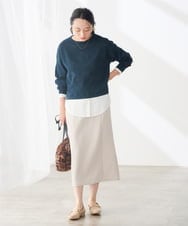 K3FJD05069 a.v.v Elmi(アー・ヴェ・ヴェ) 【低身長サイズ/2SET】レイヤード ニット セット オレンジ