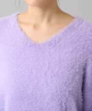 K3FLA21044 a.v.v Elmi(アー・ヴェ・ヴェ) 【低身長サイズ】フェザーヤーンVネックニット ダークグレー