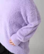 K3FLA21044 a.v.v Elmi(アー・ヴェ・ヴェ) 【低身長サイズ】フェザーヤーンVネックニット ダークグレー