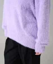 K3FLA21044 a.v.v Elmi(アー・ヴェ・ヴェ) 【低身長サイズ】フェザーヤーンVネックニット ダークグレー