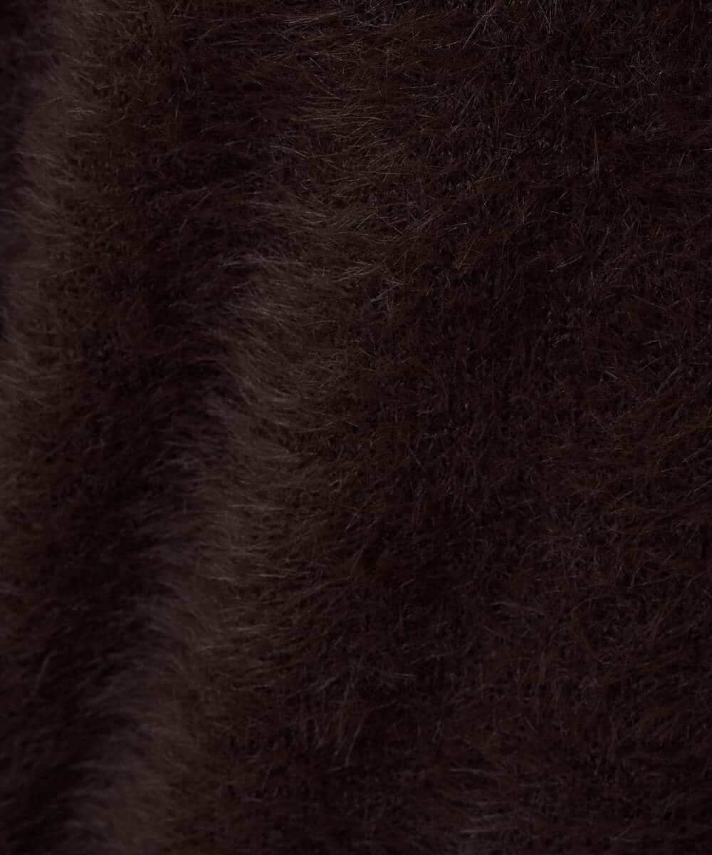 K3FLA21044 a.v.v Elmi(アー・ヴェ・ヴェ) 【低身長サイズ】フェザーヤーンVネックニット ダークグレー