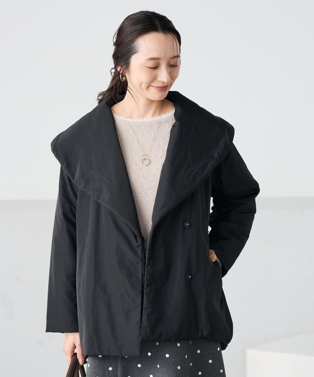 K3FLA32049 a.v.v Elmi(アー・ヴェ・ヴェ) 【低身長サイズ】フェザーヤーンバイカラーニット グレー