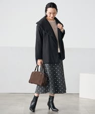 K3FLA32049 a.v.v Elmi(アー・ヴェ・ヴェ) 【低身長サイズ】フェザーヤーンバイカラーニット グレー