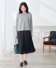 K3FLD37049 a.v.v Elmi(アー・ヴェ・ヴェ) 【低身長サイズ】バックパール ショート丈 ニット レッド