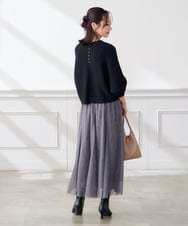 K3FLD37049 a.v.v Elmi(アー・ヴェ・ヴェ) 【低身長サイズ】バックパール ショート丈 ニット レッド