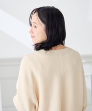 K3FLD37049 a.v.v Elmi(アー・ヴェ・ヴェ) 【低身長サイズ】バックパール ショート丈 ニット レッド
