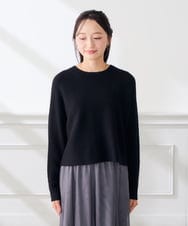 K3FLD37049 a.v.v Elmi(アー・ヴェ・ヴェ) 【低身長サイズ】バックパール ショート丈 ニット レッド