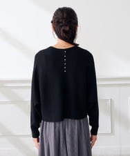 K3FLD37049 a.v.v Elmi(アー・ヴェ・ヴェ) 【低身長サイズ】バックパール ショート丈 ニット レッド