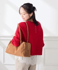 K3FLD37049 a.v.v Elmi(アー・ヴェ・ヴェ) 【低身長サイズ】バックパール ショート丈 ニット レッド