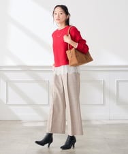 K3FLD37049 a.v.v Elmi(アー・ヴェ・ヴェ) 【低身長サイズ】バックパール ショート丈 ニット レッド