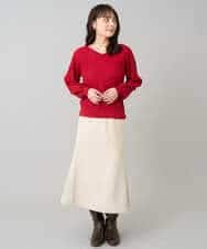 K3HBD15059 a.v.v Elmi(アー・ヴェ・ヴェ) 【低身長サイズ】ウールライクジャージマーメイドスカート【洗える/ストレッチ】 ライトグレー