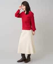 K3HBD15059 a.v.v Elmi(アー・ヴェ・ヴェ) 【低身長サイズ】ウールライクジャージマーメイドスカート【洗える/ストレッチ】 ライトグレー