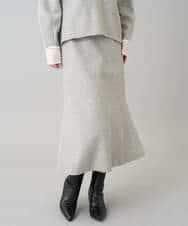 K3HBD15059 a.v.v Elmi(アー・ヴェ・ヴェ) 【低身長サイズ】ウールライクジャージマーメイドスカート【洗える/ストレッチ】 ライトグレー