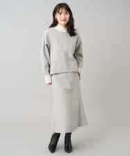 K3HBD15059 a.v.v Elmi(アー・ヴェ・ヴェ) 【低身長サイズ】ウールライクジャージマーメイドスカート【洗える/ストレッチ】 ライトグレー