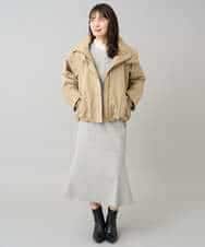 K3HBD15059 a.v.v Elmi(アー・ヴェ・ヴェ) 【低身長サイズ】ウールライクジャージマーメイドスカート【洗える/ストレッチ】 ライトグレー