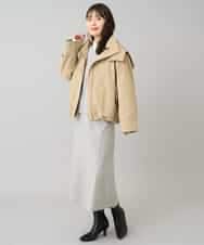 K3HBD15059 a.v.v Elmi(アー・ヴェ・ヴェ) 【低身長サイズ】ウールライクジャージマーメイドスカート【洗える/ストレッチ】 ライトグレー