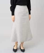 K3HBD15059 a.v.v Elmi(アー・ヴェ・ヴェ) 【低身長サイズ】ウールライクジャージマーメイドスカート【洗える/ストレッチ】 ライトグレー