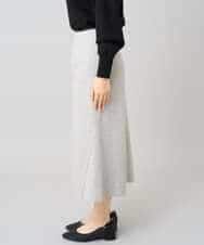 K3HBD15059 a.v.v Elmi(アー・ヴェ・ヴェ) 【低身長サイズ】ウールライクジャージマーメイドスカート【洗える/ストレッチ】 ライトグレー