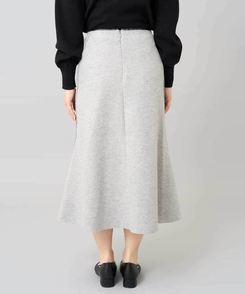K3HBD15059 a.v.v Elmi(アー・ヴェ・ヴェ) 【低身長サイズ】ウールライクジャージマーメイドスカート【洗える/ストレッチ】 ライトグレー