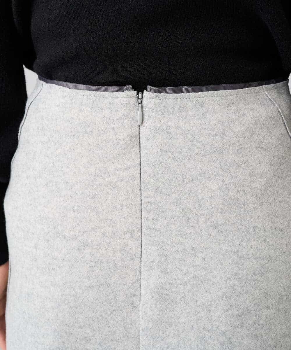 K3HBD15059 a.v.v Elmi(アー・ヴェ・ヴェ) 【低身長サイズ】ウールライクジャージマーメイドスカート【洗える/ストレッチ】 ライトグレー