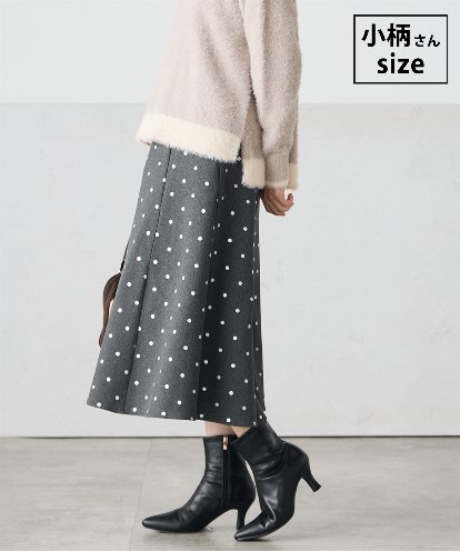 K3HBD16059 a.v.v Elmi 【低身長サイズ】箔ドットフレアスカート