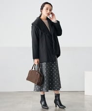 K3HBD16059 a.v.v Elmi(アー・ヴェ・ヴェ) 【低身長サイズ】箔ドットフレアスカート ダークグレー