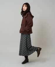 K3HBD16059 a.v.v Elmi(アー・ヴェ・ヴェ) 【低身長サイズ】箔ドットフレアスカート ダークグレー