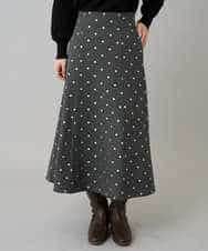 K3HBD16059 a.v.v Elmi(アー・ヴェ・ヴェ) 【低身長サイズ】箔ドットフレアスカート ダークグレー