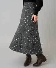 K3HBD16059 a.v.v Elmi(アー・ヴェ・ヴェ) 【低身長サイズ】箔ドットフレアスカート ダークグレー