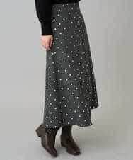 K3HBD16059 a.v.v Elmi(アー・ヴェ・ヴェ) 【低身長サイズ】箔ドットフレアスカート ダークグレー