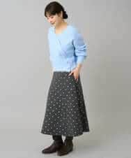 K3HBD16059 a.v.v Elmi(アー・ヴェ・ヴェ) 【低身長サイズ】箔ドットフレアスカート ダークグレー
