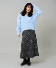 K3HBD16059 a.v.v Elmi(アー・ヴェ・ヴェ) 【低身長サイズ】箔ドットフレアスカート ダークグレー