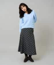 K3HBD16059 a.v.v Elmi(アー・ヴェ・ヴェ) 【低身長サイズ】箔ドットフレアスカート ダークグレー