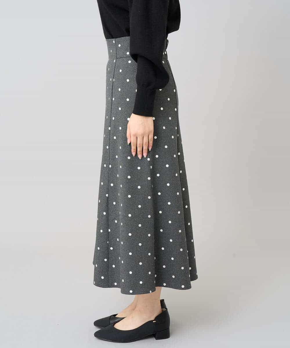 K3HBD16059 a.v.v Elmi(アー・ヴェ・ヴェ) 【低身長サイズ】箔ドットフレアスカート ダークグレー