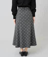 K3HBD16059 a.v.v Elmi(アー・ヴェ・ヴェ) 【低身長サイズ】箔ドットフレアスカート ダークグレー