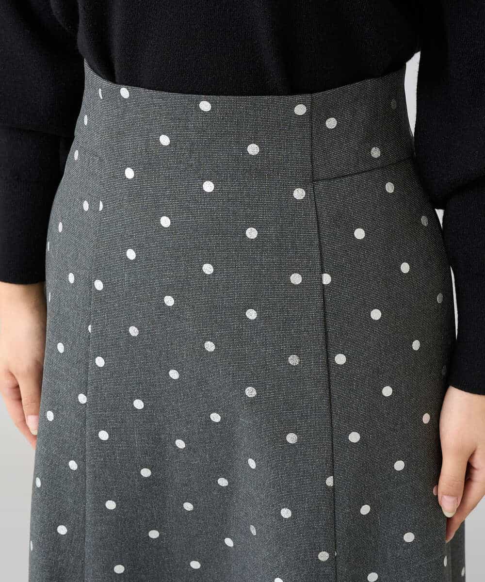 K3HBD16059 a.v.v Elmi(アー・ヴェ・ヴェ) 【低身長サイズ】箔ドットフレアスカート ダークグレー