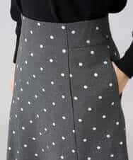 K3HBD16059 a.v.v Elmi(アー・ヴェ・ヴェ) 【低身長サイズ】箔ドットフレアスカート ダークグレー