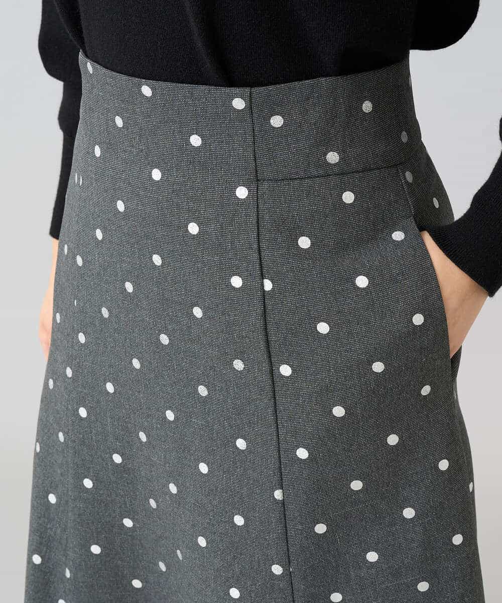 K3HBD16059 a.v.v Elmi(アー・ヴェ・ヴェ) 【低身長サイズ】箔ドットフレアスカート ダークグレー
