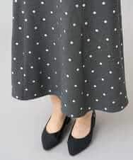 K3HBD16059 a.v.v Elmi(アー・ヴェ・ヴェ) 【低身長サイズ】箔ドットフレアスカート ダークグレー