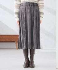 K3HBD17059 a.v.v Elmi(アー・ヴェ・ヴェ) 【低身長サイズ】フェイクスエードランダムプリーツスカート【洗える】 ライトピンク