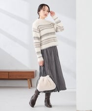 K3HBD17059 a.v.v Elmi(アー・ヴェ・ヴェ) 【低身長サイズ】フェイクスエードランダムプリーツスカート【洗える】 ライトピンク