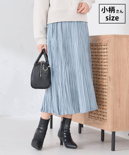 K3HBD17059 a.v.v Elmi 【低身長サイズ】フェイクスエードランダムプリーツスカート【洗える】