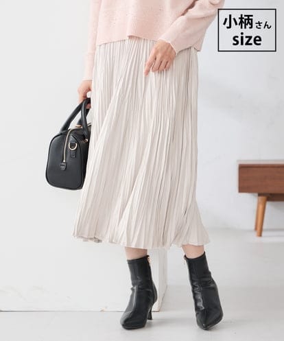 K3HBD17059 a.v.v Elmi 【低身長サイズ】フェイクスエードランダムプリーツスカート【洗える】