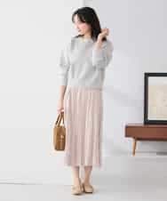 K3HBD17059 a.v.v Elmi(アー・ヴェ・ヴェ) 【低身長サイズ】フェイクスエードランダムプリーツスカート【洗える】 ライトピンク