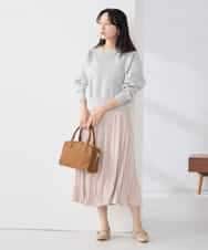 K3HBD17059 a.v.v Elmi(アー・ヴェ・ヴェ) 【低身長サイズ】フェイクスエードランダムプリーツスカート【洗える】 ライトピンク