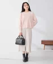 K3HBD17059 a.v.v Elmi(アー・ヴェ・ヴェ) 【低身長サイズ】フェイクスエードランダムプリーツスカート【洗える】 ライトピンク