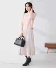 K3HBD17059 a.v.v Elmi(アー・ヴェ・ヴェ) 【低身長サイズ】フェイクスエードランダムプリーツスカート【洗える】 ライトピンク